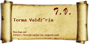 Torma Valéria névjegykártya